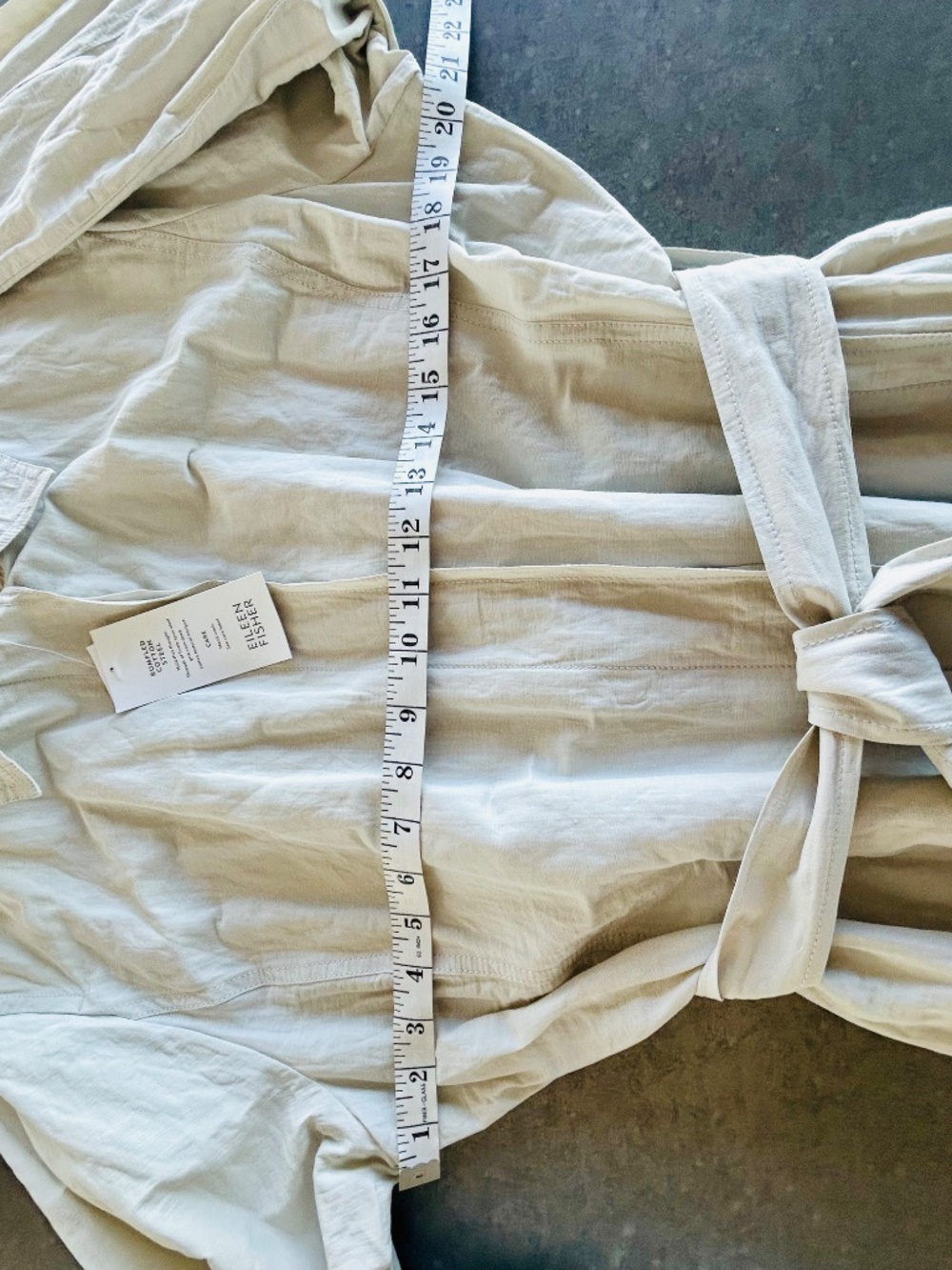 NWT Eileen Fisher Bone Trench Coat XL - Picture 3 of 6